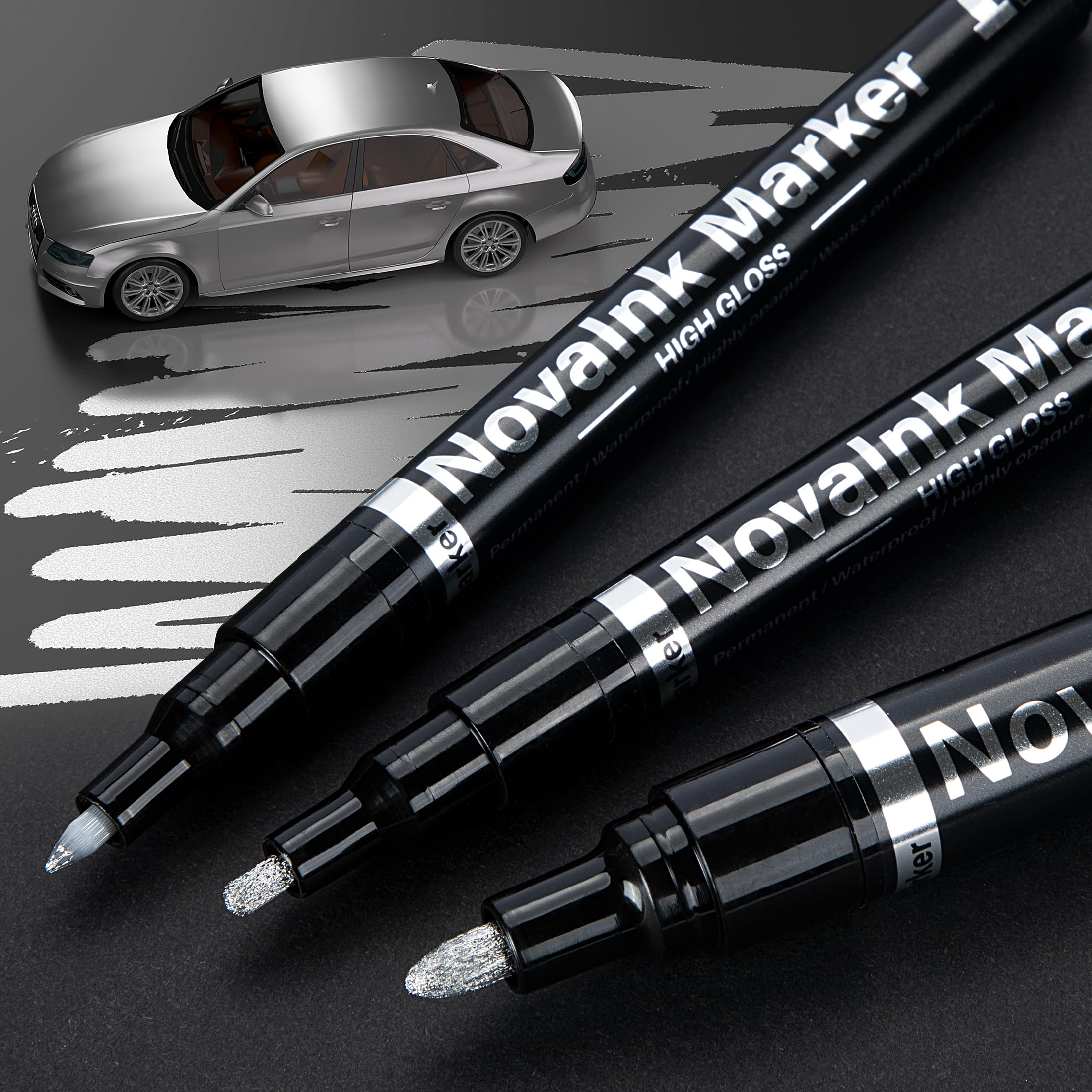 3pcs Silver Liquid Mirror Chrome Markers: KERIFI Permanent 3pcs Silver Liquid Mirror Chrome Markers: KERIFI Permanent